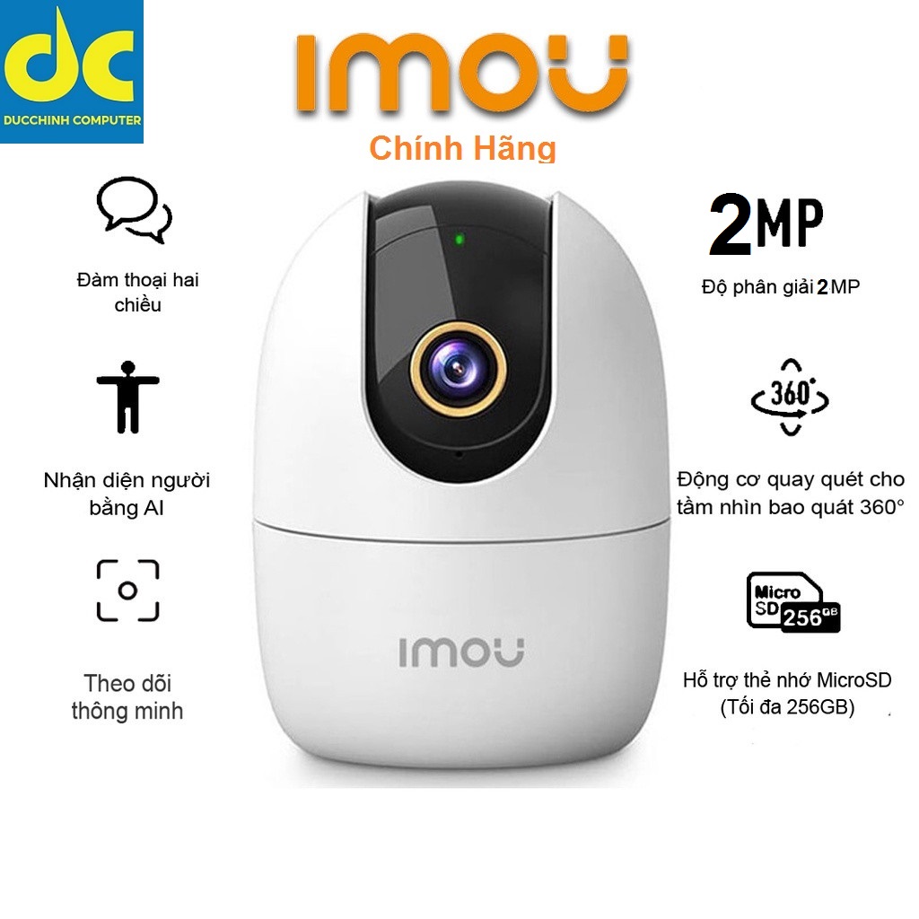 Camera wifi imou a22ep 1080p ranger 2. chính hãng/ a22ep , xoay 360 độ. bắt wifi