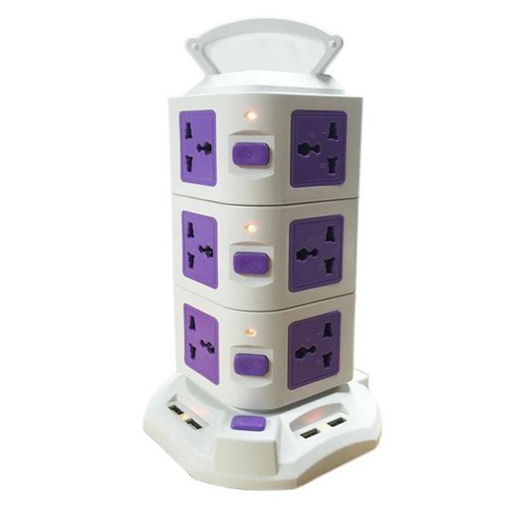 Ổ cắm điện 3 tầng có 2 cổng Usb hàng xịn loại tốt, Ổ cắm điện nhiều lỗ cắm chuyên nghiệp, Mẫu ổ điện kiểu mới bán chạy