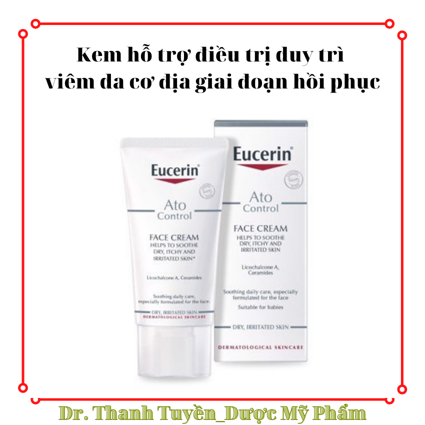 Kem dưỡng Eucerin ato control face care cream dành cho da kích ứng/dị ứng/vdcd ở giai đoạn ngứa, đỏ