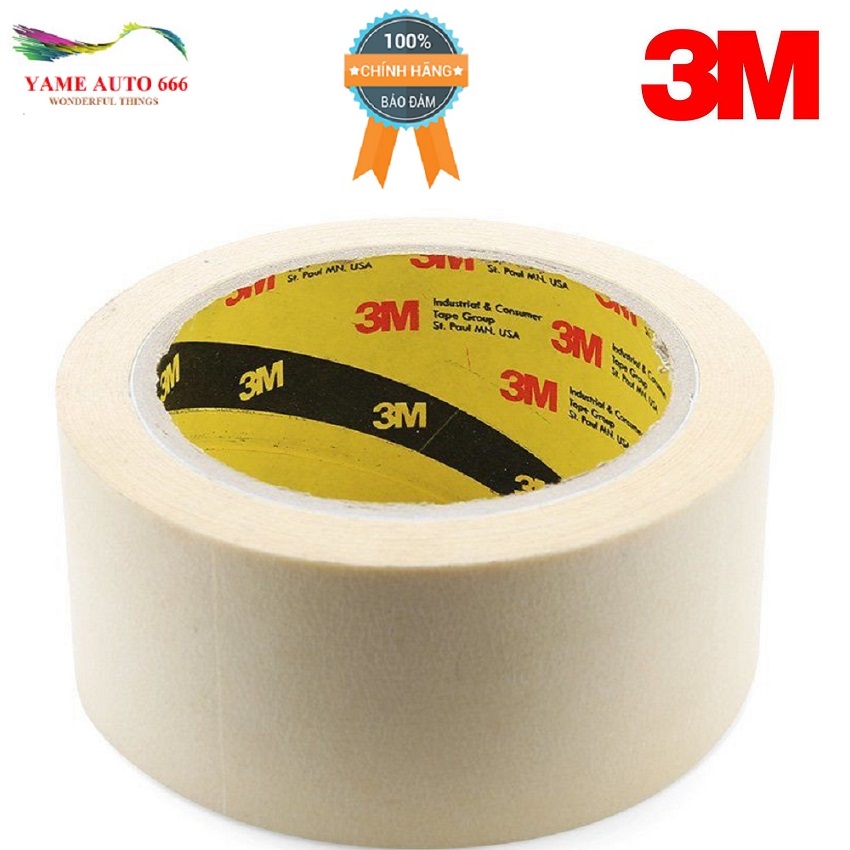 [HCM][ THÔNG DỤNG]  Băng keo giấy siêu dính cao cấp 3M Masking Tape 2600 (48mmx30m) Trắng ngà