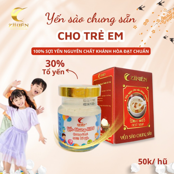 Yến sào chưng sẵn trẻ em 30% tổ yến – set 6 hũ & set 10 hũ & set 20 hũ