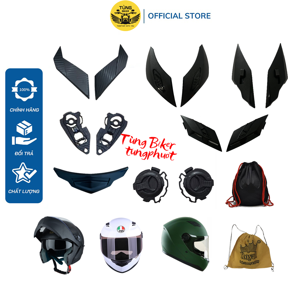 Phụ Kiện Thay Thế Mũ Bảo Hiểm Fullface M138B, M179, M266, AGU, ASIA MT136, Royal M136