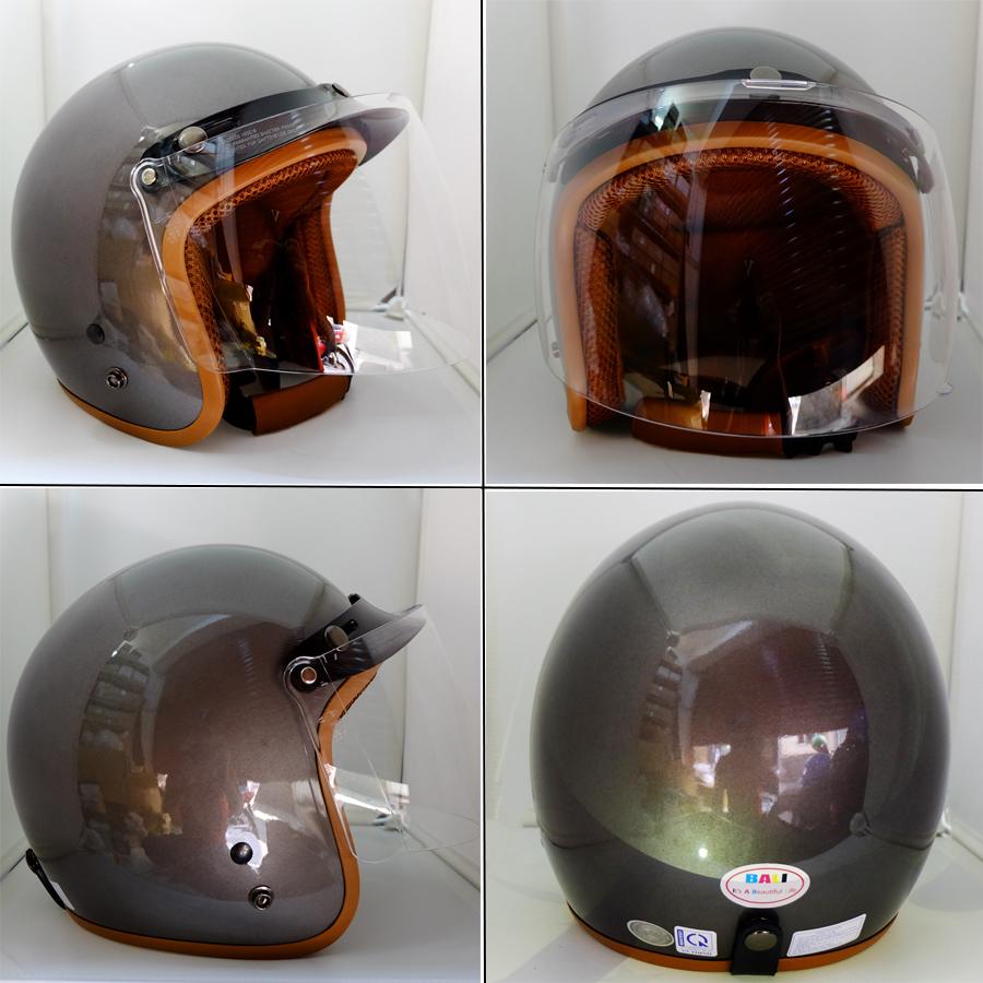 [HCM]MŨ BẢO HIỂM 3/4 ĐỦ MÀU SƠN BÓNG LÓT NÂU KÈM KÍNH FULL FACE BAO ĐẬP