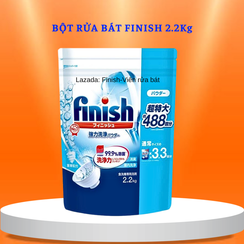 Bột rửa bát Finish classic 2,2 kg siêu tiết kiệm rửa siêu sạch, bột rửa chén Finish dùng cho các loại máy rửa bát