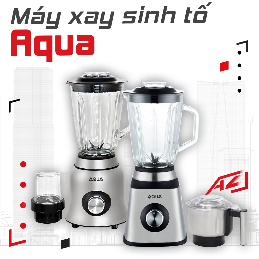 Máy xay sinh tố aqua a-320 - công suất 450w - lưỡi dao 6 cánh - máy xay sinh tố aqua thailand a-2023 - máy xay thực phẩm đa năng