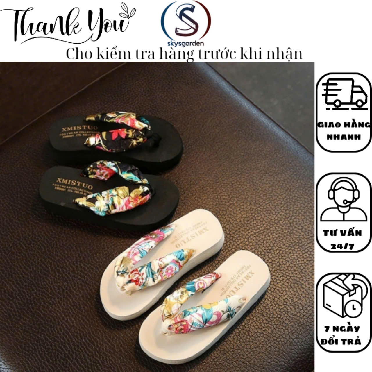 Dép Kẹp Xỏ Ngón In Hoa Cho Mẹ Và Bé Gái Siêu Nhẹ Thời Trang Đi Chơi Du Lịch Đi Biển Cực Xinh