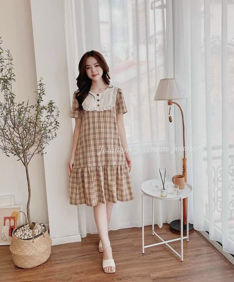 Váy bầu xinh đầm bầu dáng suông chất lụa công sở thiết kế thời trang dạo phố 45-75kg