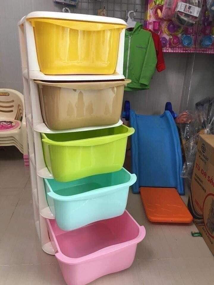TỦ NHỰA ĐA SẮC 5 TẦNG CÓ BÁNH XE- TỦ NHỰA VIỆT NH.ẬT CHẤT LƯỢNG CAO- TỦ 5 NGĂN CÓ THỂ THÁO RỜI- TỦ ĐỰNG ĐỒ SƠ SINH