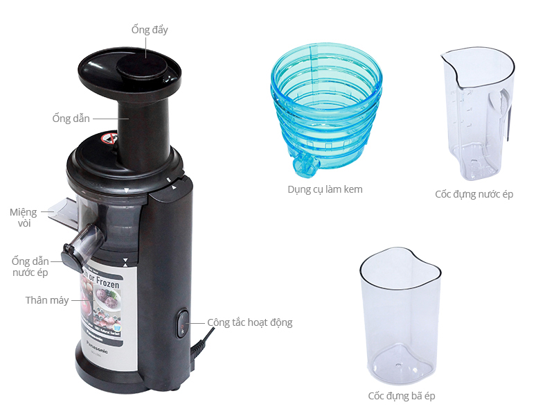 Máy ép chậm cao cấp Panasonic MJ-L500SRA hàng chính hãng công nghệ Nhật Bản bảo hành 12 tháng