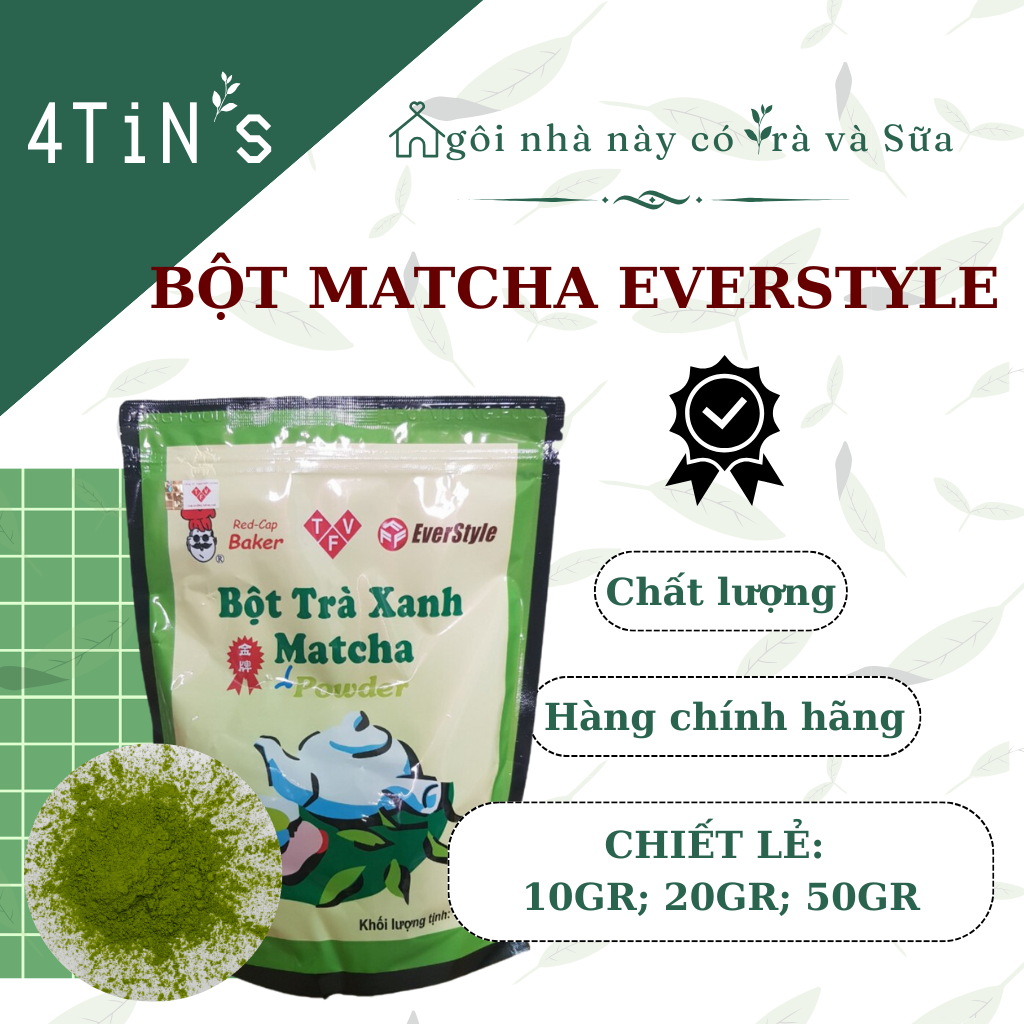 Bột Matcha Everstyle - Matcha Latte hoặc làm Bánh Matcha Chiết Lẻ