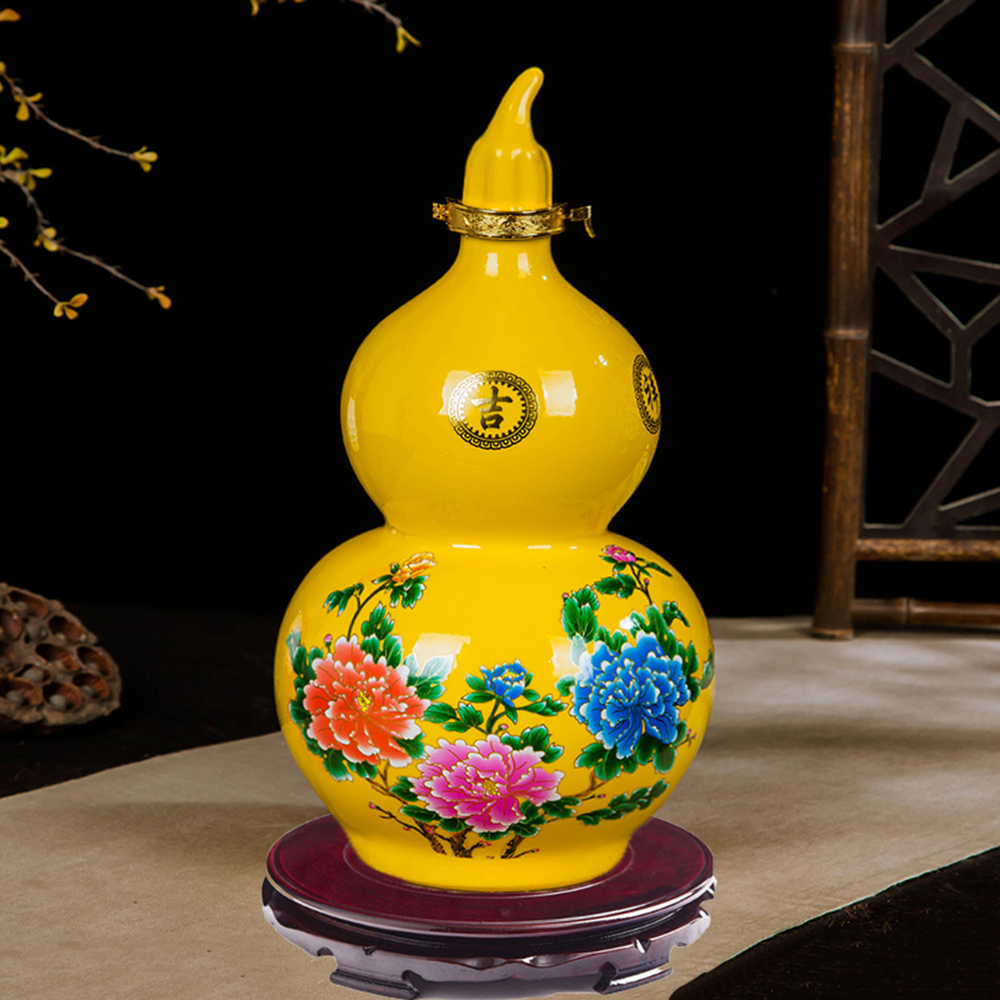 Bình đựng rượu quà tặng gốm sứ cao cấp để bàn bình gốm hồ lô phong cảnh mẫu BR04Holo Decor Việt