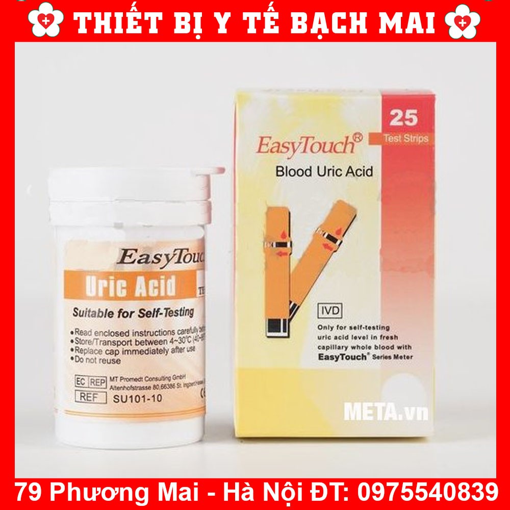 Que Thử Acid Uric Gout Cho Máy Đo Rossmax Easy Touch GCU ET322 25 que
