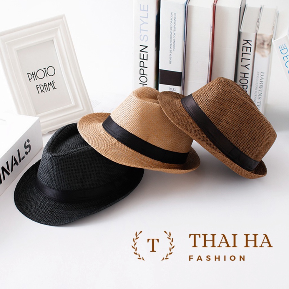 Mũ nón phớt cói đi biển nam và nữ hàng đẹp, cả gia đình đội đẹp - đóng hộp