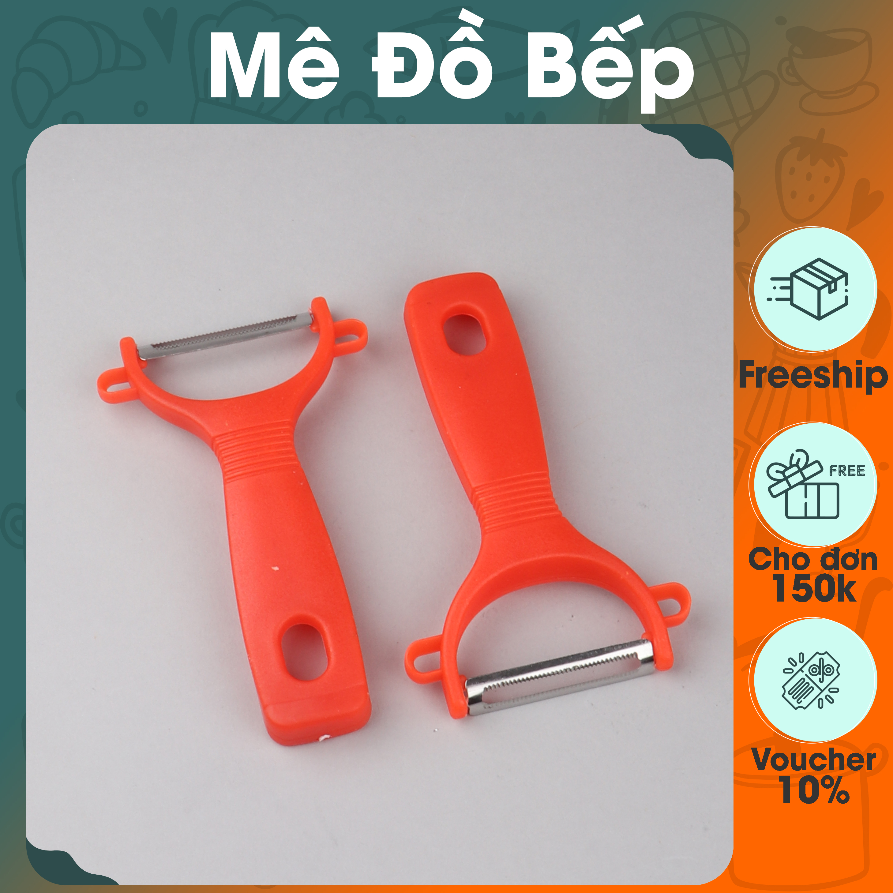 Dao bào đa năng inox Bam House cán nhựa đỏ siêu bén cao cấp BD03 - Gia dụng bếp