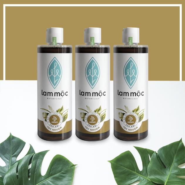 Dầu gội bồ kết Lam Mộc - Combo 3 dầu gội nhuộm 500ml