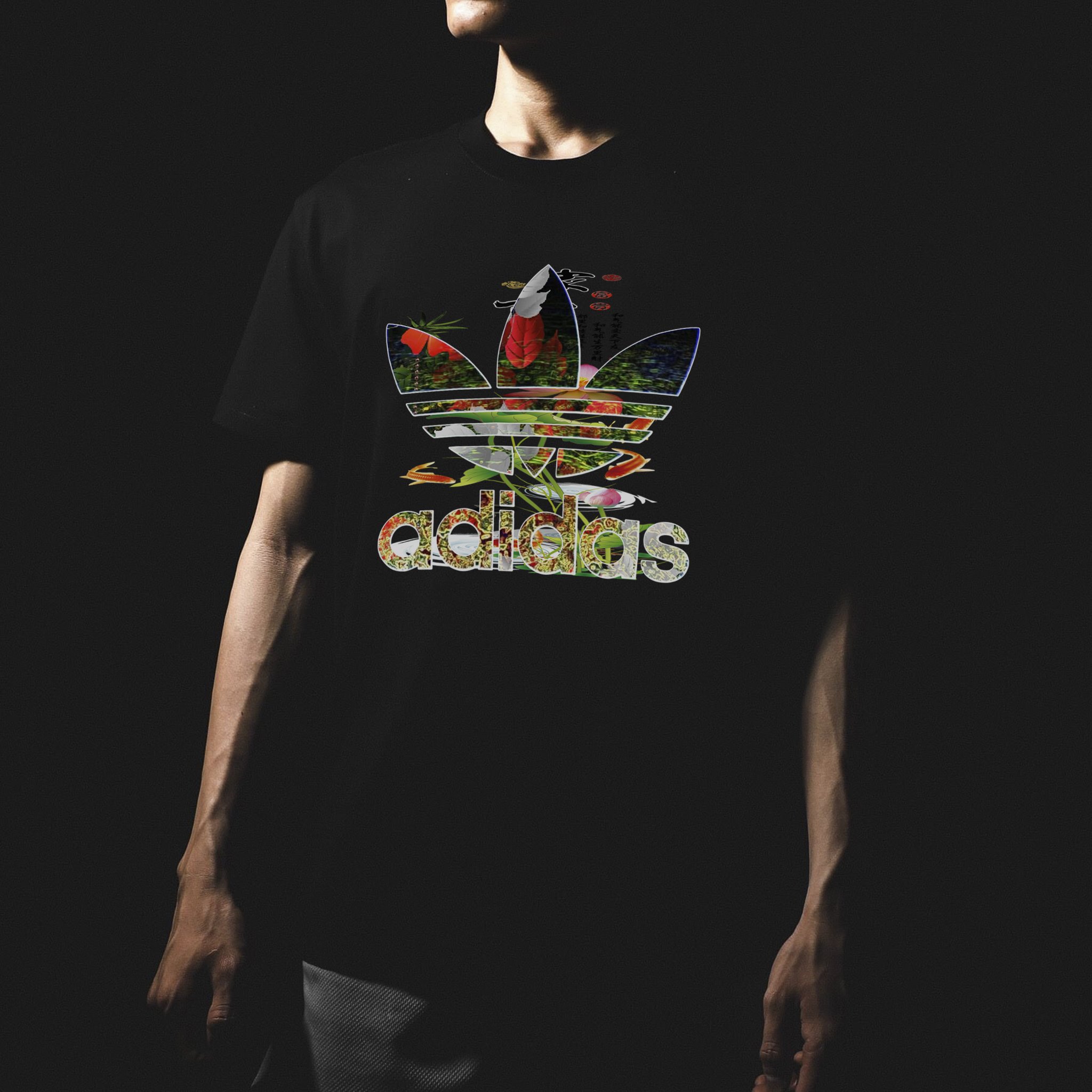 Áo phông adidas nam nữ chính hãng 100% cotton phong cách thể thao, áo thun adidas cổ tròn tay ngắn 2 màu trắng đen ad 03