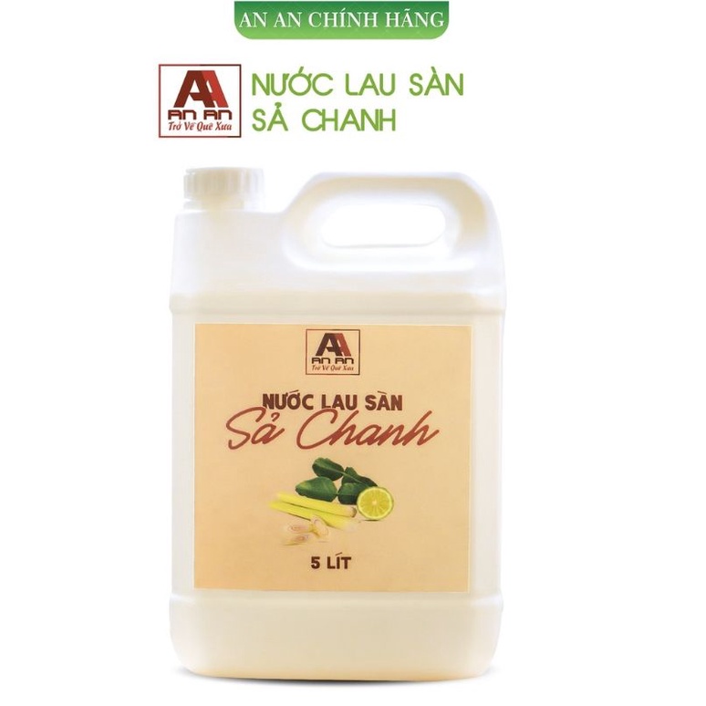 Nước lau sàn sả chanh xua đuổi côn trùng, thảo mộc an an, can 5l