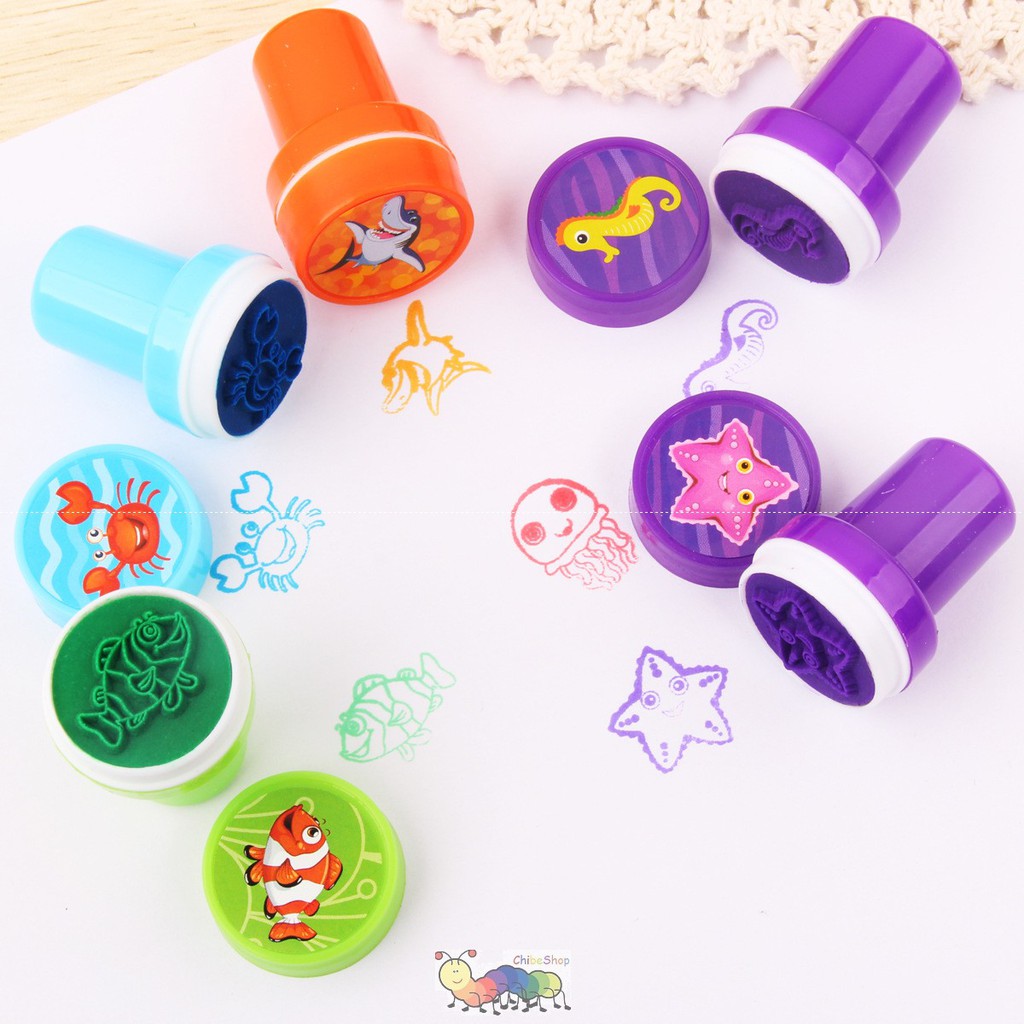 Đồ chơi con dấu mực đỏ bằng nhựa nhiều hình cho bé, đồ chơi đóng dấu bằng nhựa,Con dấu cao su, máy đống dấu tự đổ mực DIY,(CDD05)Gia dụng Huy Tuấn Hà Nội