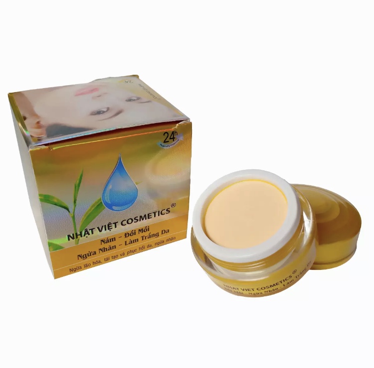 [HCM]Kem Nám Đồi mồi Ngừa nhăn Làm trắng da Trà xanh và Serum NHẬT VIỆT COSMETICS - 13g