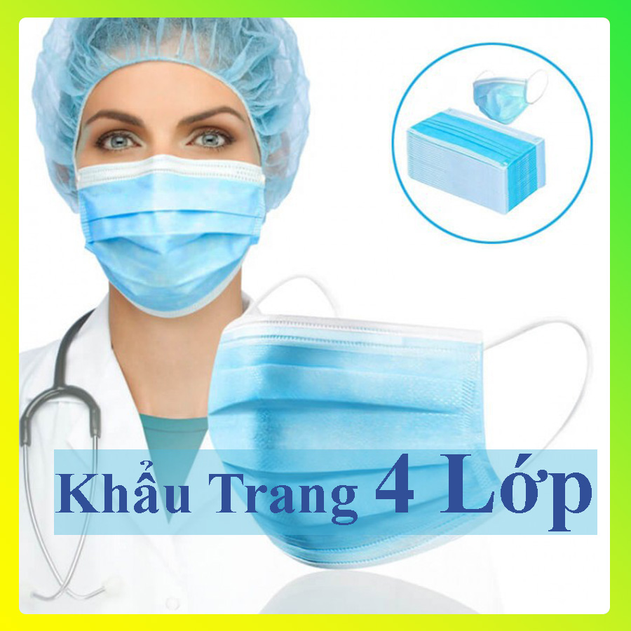 Khẩu trang y tế ⚡freeship⚡ 10 khẩu trang kháng khuẩn 4 lớp