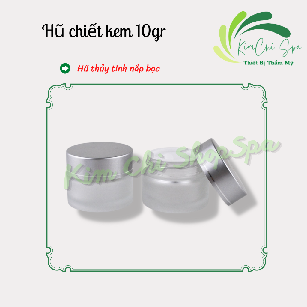 Hũ chiết kem thủy tinh nắp bạc 10gr