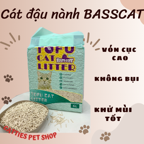 6L Cát đậu nành TOFU hữu cơ CAT LITTER vệ sinh cho mèo, có thể xả bồn cầu