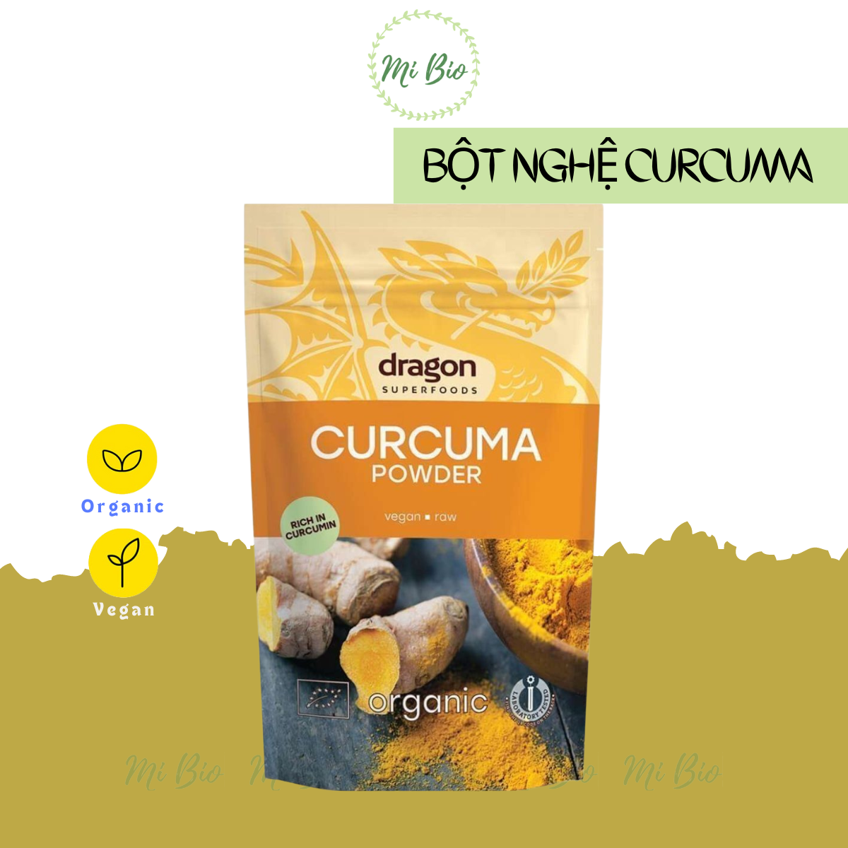 Bột nghệ nguyên chất hữu cơ 150g - Dragon Superfoods