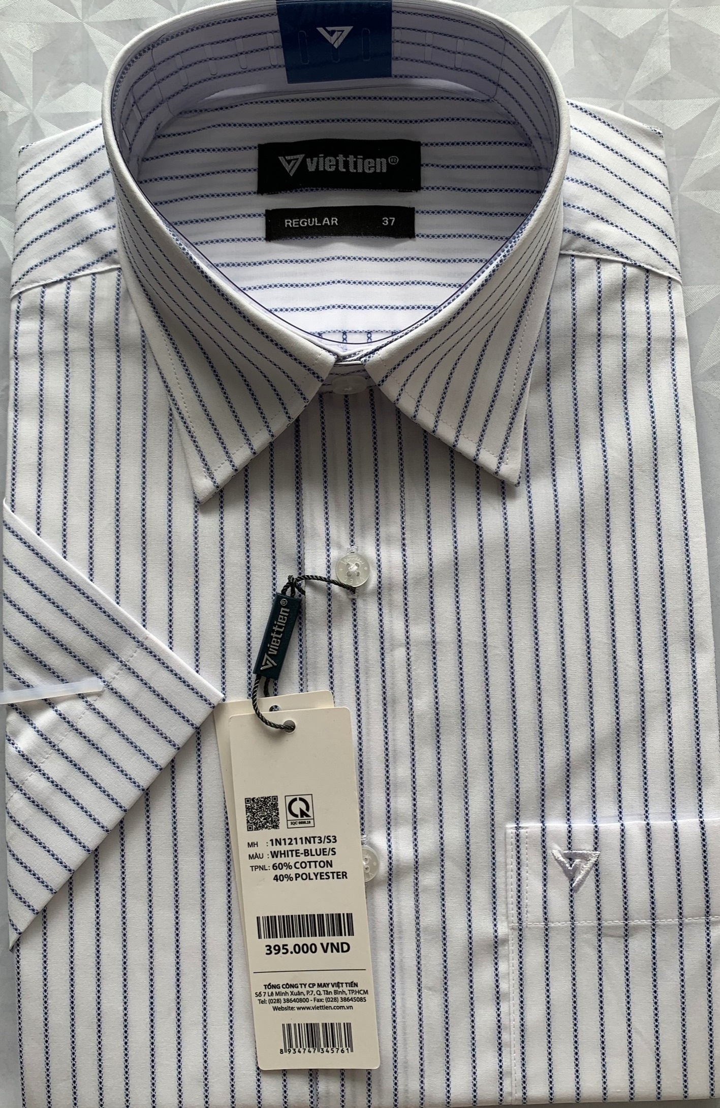 ÁO VIỆT TIẾN NGẮN TAY LAI BẦU 1N1211