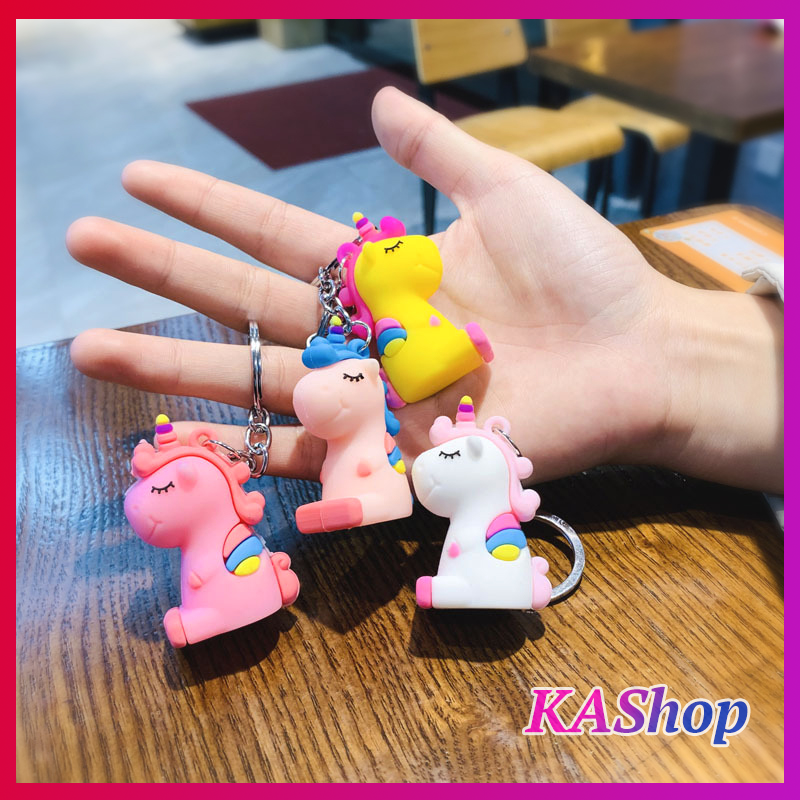 Móc khóa kì lân màu pastel dễ thương xĩu