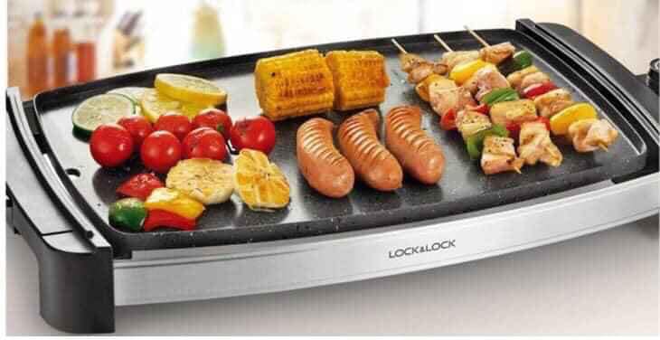 Bếp nướng điện vỉ nướng điện phủ vân đá hoa cương  LOCK&LOCK EJG211 (công suất 1800W)