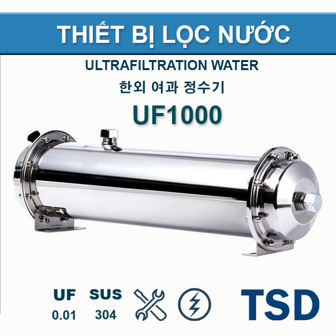 Cây lọc nước uf 1000lit /h liền vỏ inox 304 , màng siêu lọc nước uf liền vỏ inox 1000l , máy lọc nước gia đình - màng lọc nước, cột lọc nước - màng siêu lọc uf liền vỏ inox 1000l