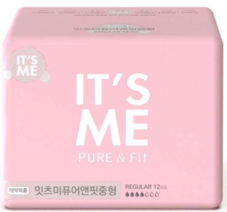 MUA 1 TẶNG 1 Băng vệ sinh Hàn Quốc - IT'S ME Pure and Fit Cotton Sanitary Napkin - Gói 12 miếng size vừa 25cm