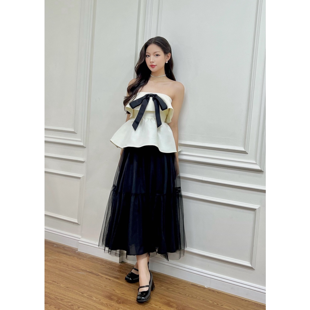 ✿ Somee studio ✿ Versailles midi skirt ✿ Chân váy midi lưới