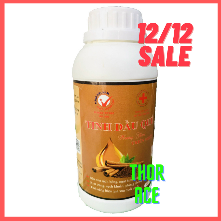 [Hoàn Tiền 10%] Tinh dầu quế nguyên chất chính gốc Huế lọ 500ml chiết xuất 100% từ thiên nhiên nhiều công dụng tốt cho sức khỏe - Cinnamon Oil 100% natural