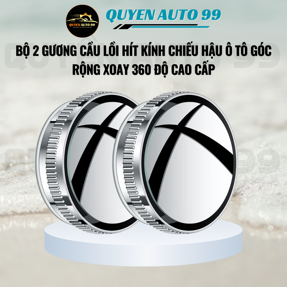 Set of 2 High-Quality 360-Degree Rotating Wide-Angle Convex Mirrors for Car Rearview Mirrors, Eliminating Blind Spots, with Sharp Reflection. Giá 68,000 Đồng*Miễn phí vận chuyển