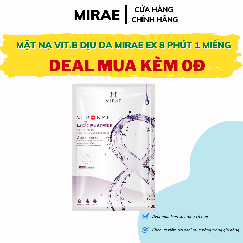 Mặt nạ dịu da Vit.B Mirae EX8 Phút làm dịu da cấp tốc Vit.B phục hồi da giúp giúp da căng mịn