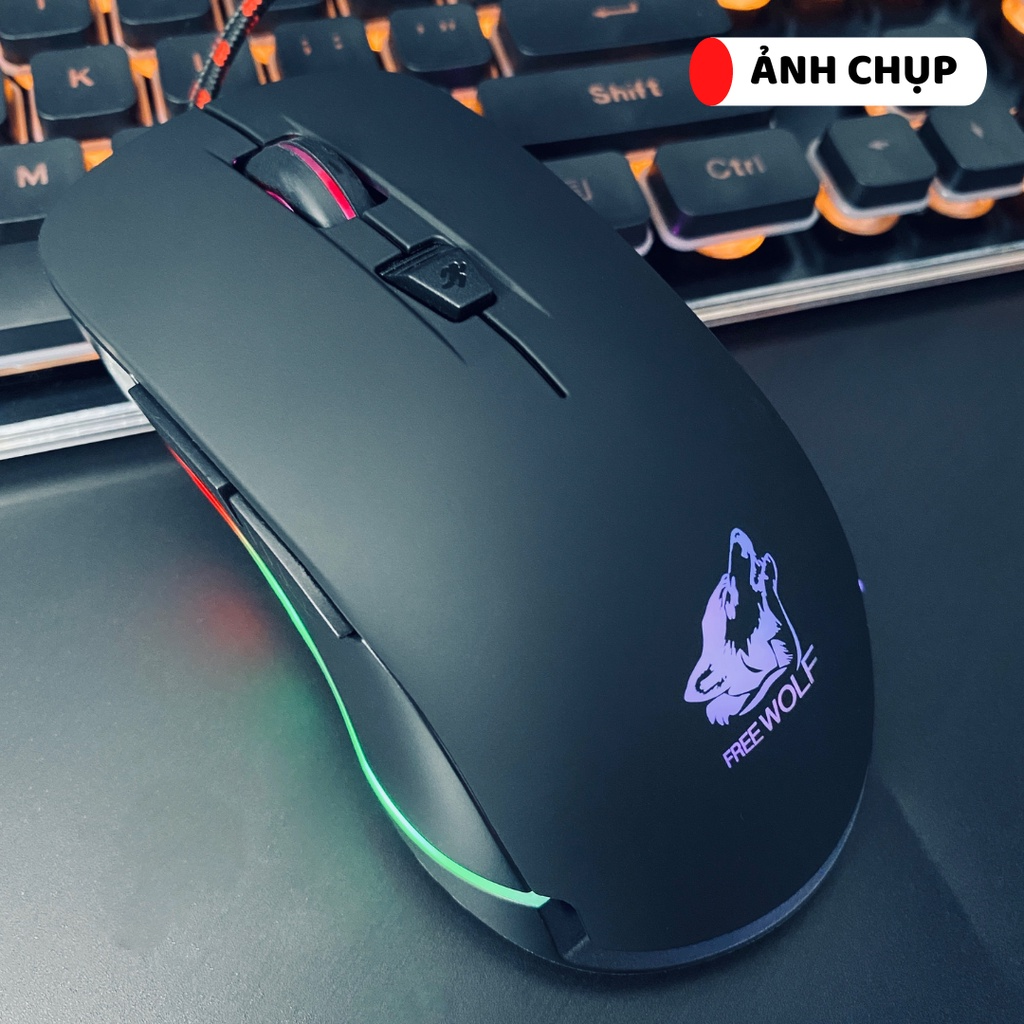 Chuột máy tính có đèn Led đổi màu V1 gaming mouse, chỉnh DPI, siêu bền, kết nối laptop PC, sử dụng đèn quang học
