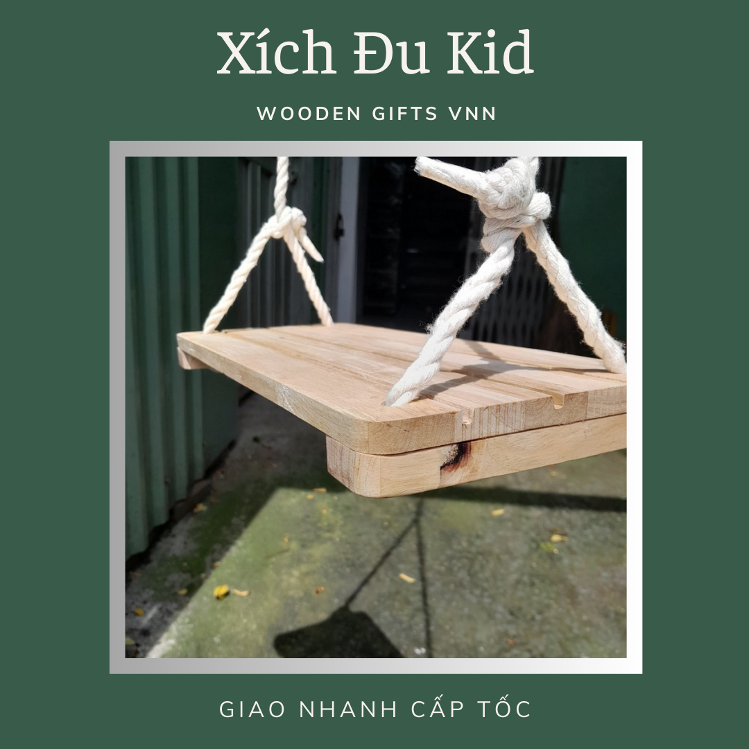 Xích đu trẻ em gỗ cao su cao cấp xuất khẩu - Xích đu cho bé gỗ cao su nhiều kiểu dáng