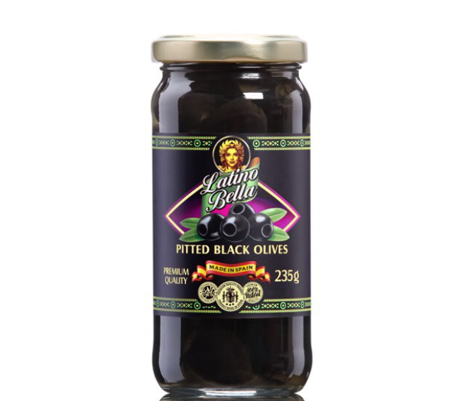 Latino Bella Pitted Black Olives 235g