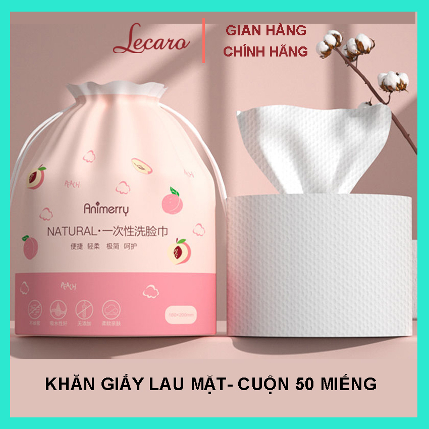 [COMBO 2 CUỘN] Khăn Tẩy Trang Cao Cấp ANIMERRY, Khăn Mặt Khô, Khăn Giấy Đa Năng, Giấy Khô Lau Mặt Khăn Giấy Lau Dùng Một Lần, Dùng Như Bông Tẩy Trang, Giấy Lau Đa Năng Chất Liệu Cotton LECARO STORE