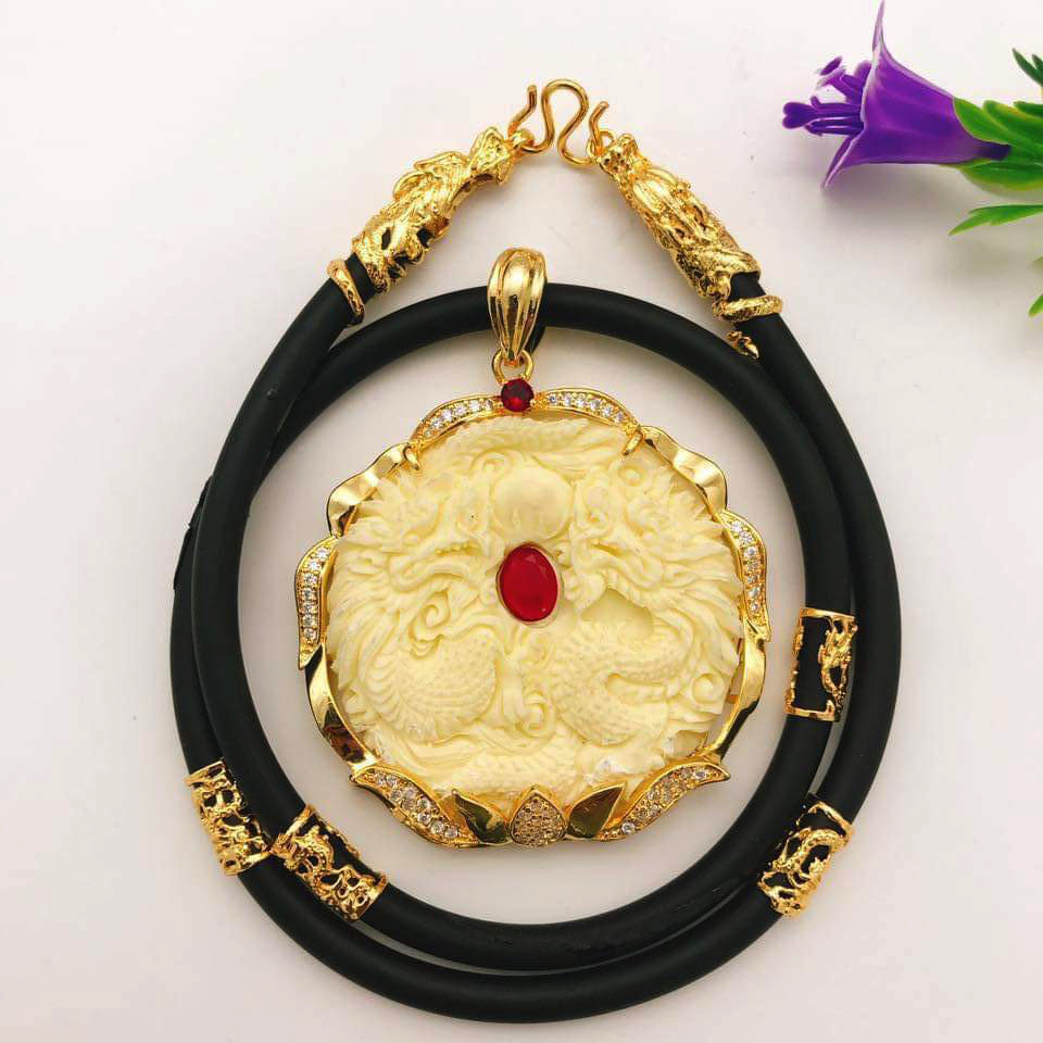 Dây chuyền Song Long chầu ngọc