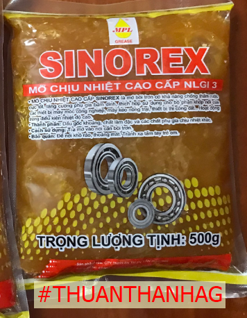 Mỡ bò chịu nhiệt kháng nước cao cấp Sinorex màu vàng
