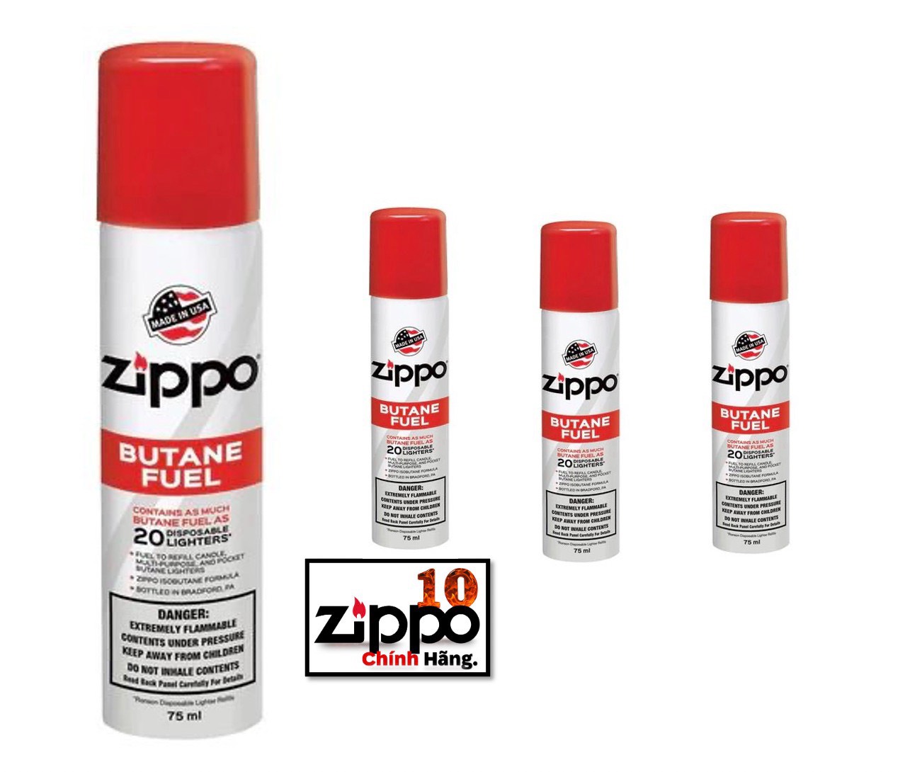 Bình Gas Bơm Bật Lửa Zippo 75ml - Chính hãng 100%
