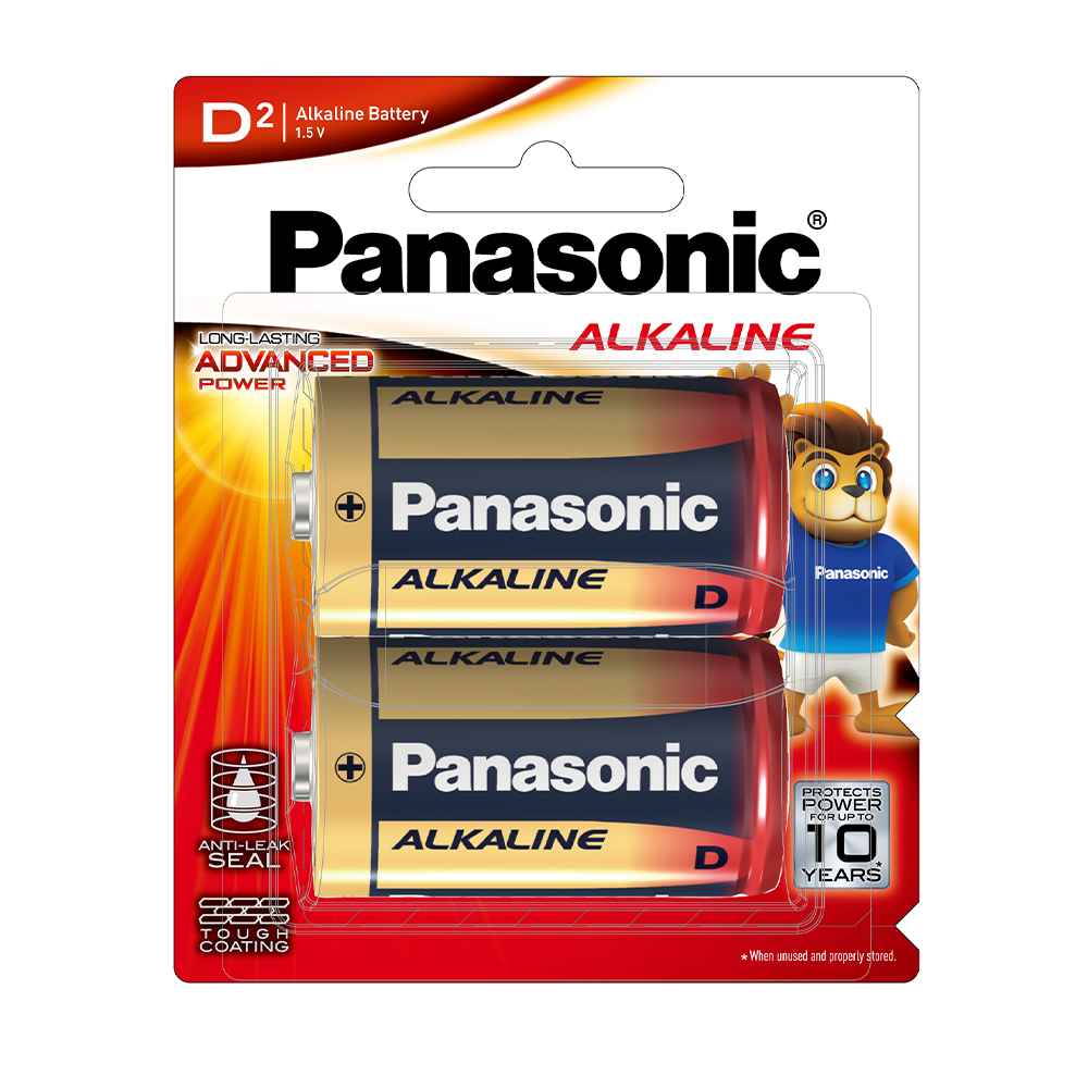 Vỉ 2 viên Pin Đại Panasonic Alkaline LR20T/2B-V - Hàng Chính Hãng