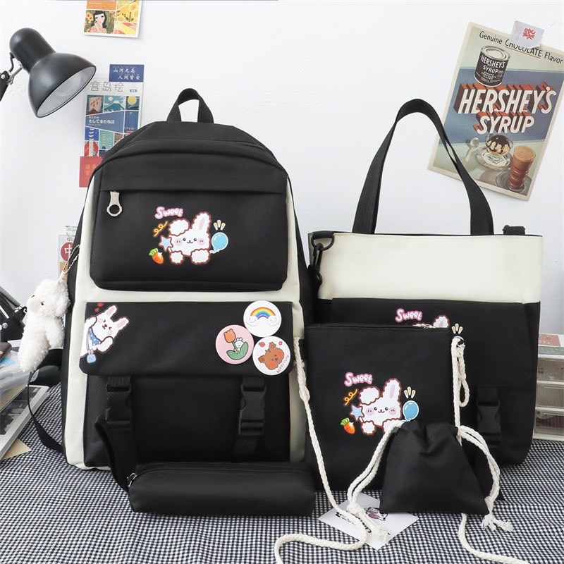 Balo Set 4 Món Đi Học Đi Chơi Thời Trang Thỏ Cụp