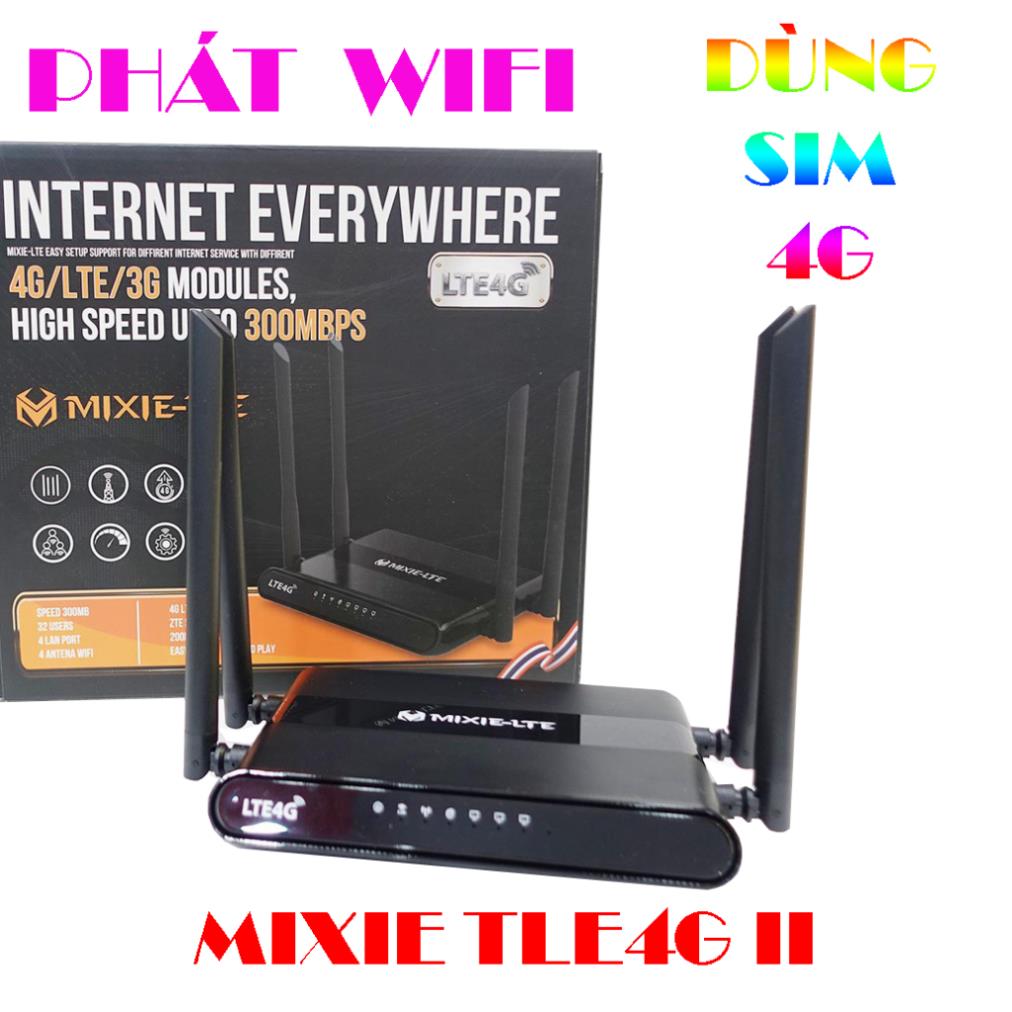 Bộ Phát WIFI Từ Sim 4G MIXIE LTE - 4 Cổng LAN - 4 Anten WIFI 300MBPS, 4 Cổng LAN Hỗ Trợ Lên Đến 32 Thiết Bị