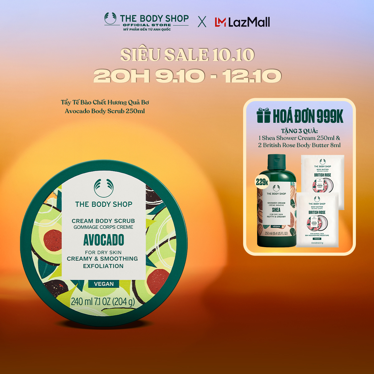 Tẩy Tế Bào Chết Hương Quả Bơ Avocado Body Scrub The Body Shop