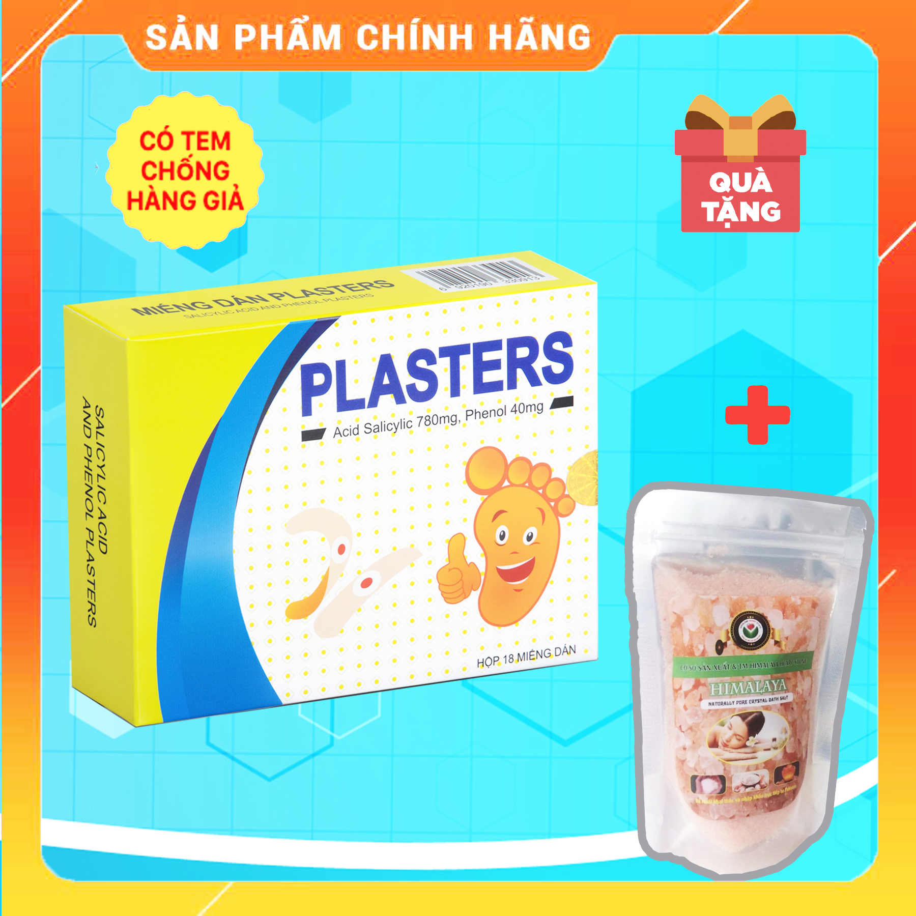 [Tặng Muối Himalaya ]Miếng dán mụn cóc mắt cá chân chai chân Plasters (18 miếng)