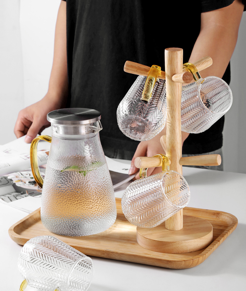 [GỖ BÓNG LOẠI 1] Giá treo cốc chén, ly uống rượu có móc đẹp bằng gỗ trơn phong cách Nhật Bản, trang trí bàn trà, cà phê độc đáo