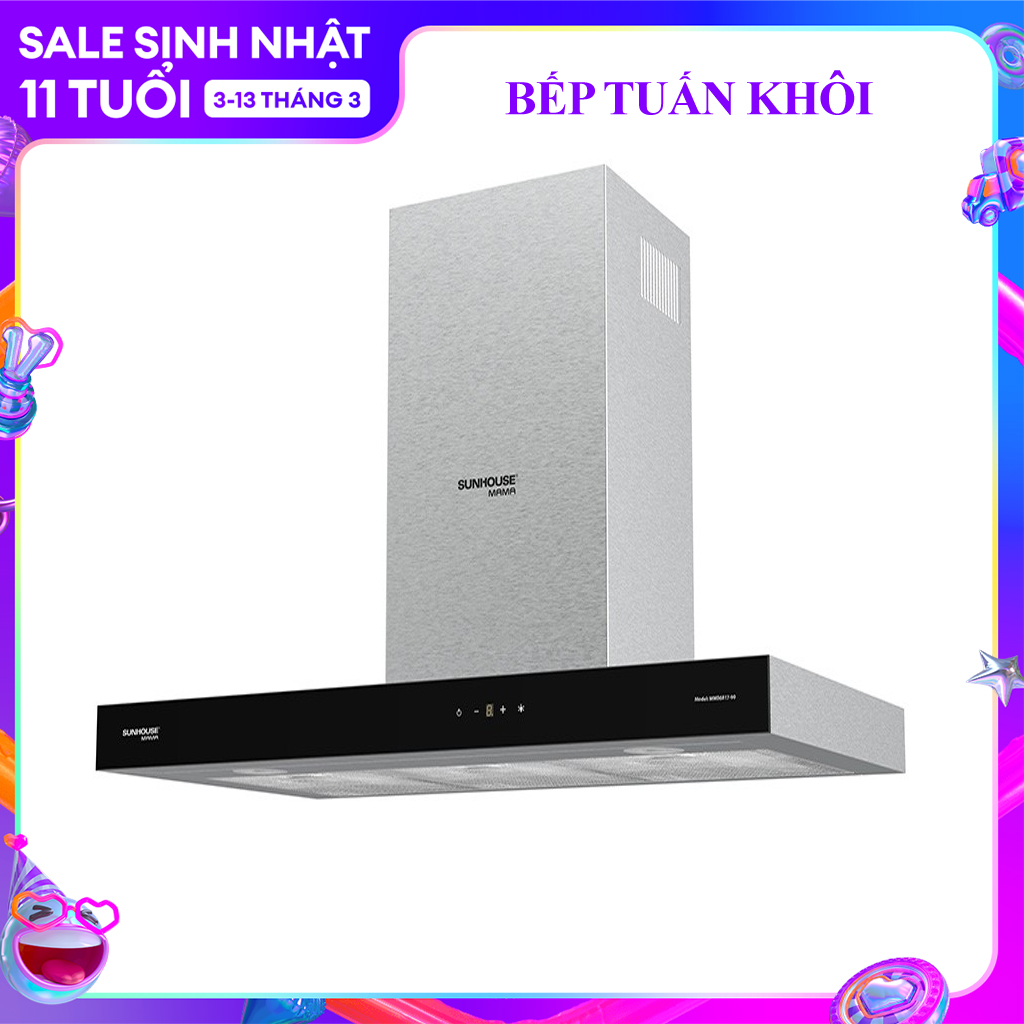 Máy hút mùi chữ t sunhouse mama mmb6817-90cm